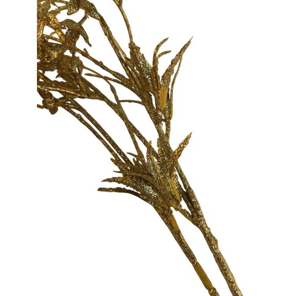 Glittery Gold Artificial Floral Branches For Holiday Decor Centerpiece Crafts - Picture 3 of 9